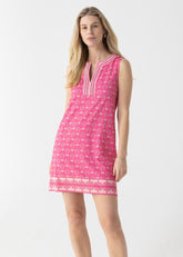 Martha's Vineyard Metallic Embroidered Sleeveless Tunic Dress